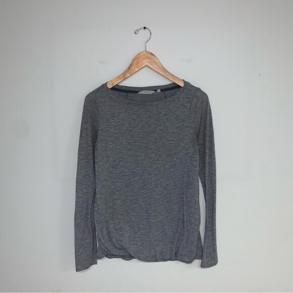 Athleta Long Sleeve Top Shirt Size Extra Small Grey Heathered Suri Bubble‎ - Picture 2 of 8
